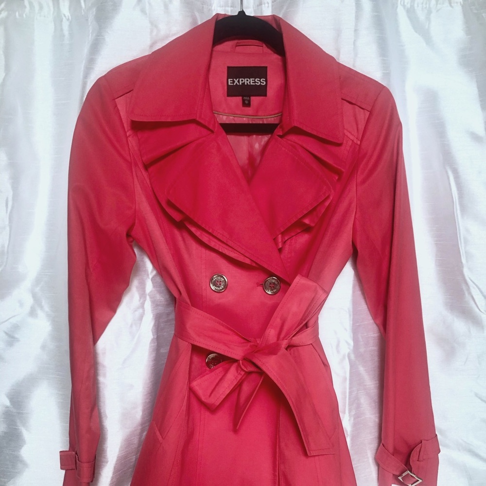 Express pink trench coat